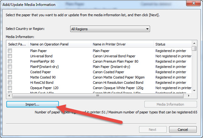 How to Install AM1X Custom Media Config Media Types for Canon