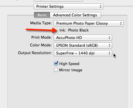 change printer preferences mac epson