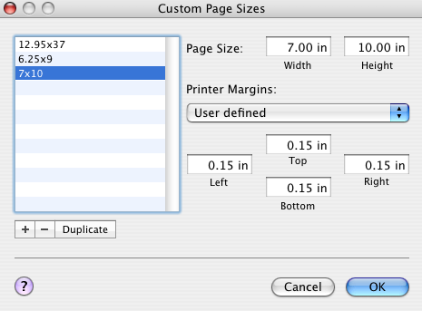 Canon Custom Setup Dialog