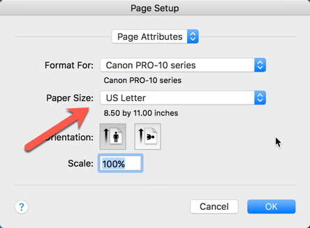 custom paper size in excel for mac