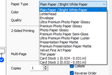 Print thick paper and envelop in Epson printer 