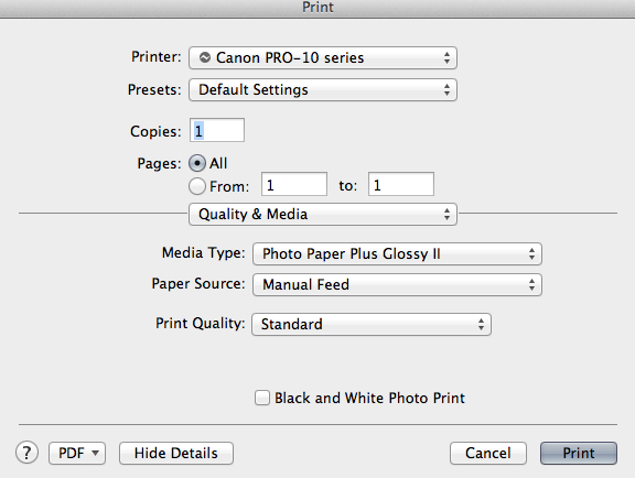 how to set single sided printing mac canon mf4880dw