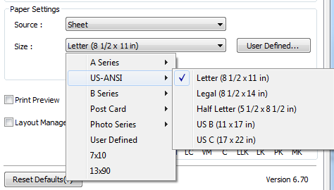 Paper Sizes