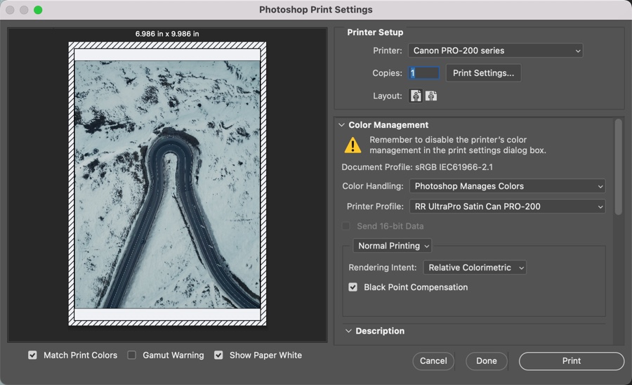 canon printer profiles for photoshop download