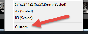 Canon Print Properties Choose Custom Size