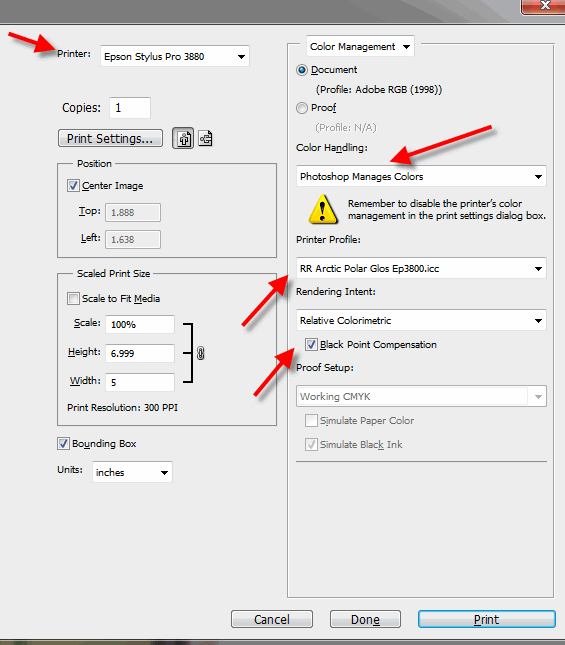 How to Use ICC Printer Color Profiles with Photoshop CS5 Epson